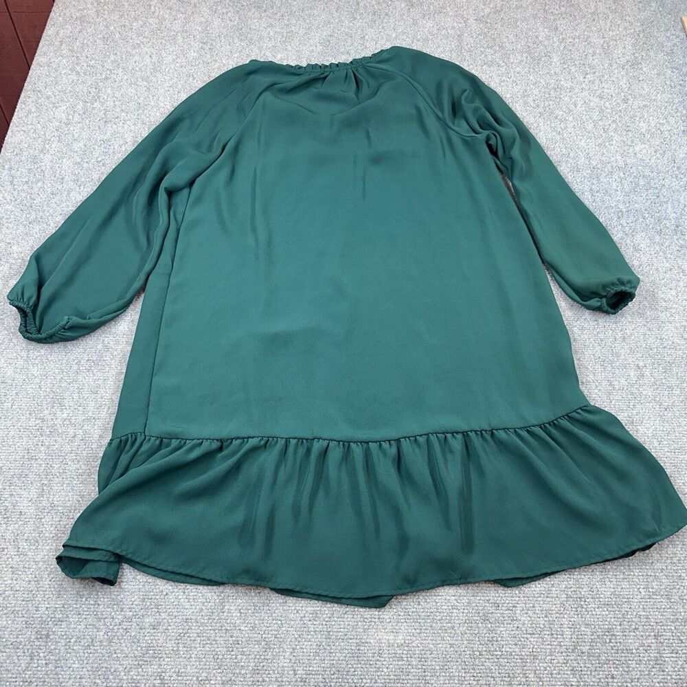 OLD NAVY EMERALD GREEN SMOCKED SLEEVE DRESS Size medium Lightweight - Picture 10 of 11